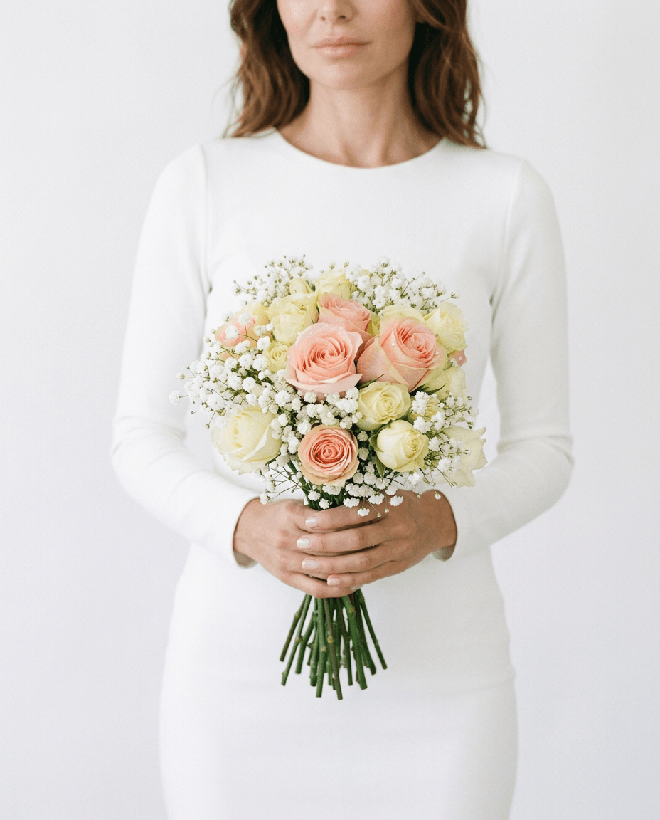 Soft Blush Garden Bridal Bouquet