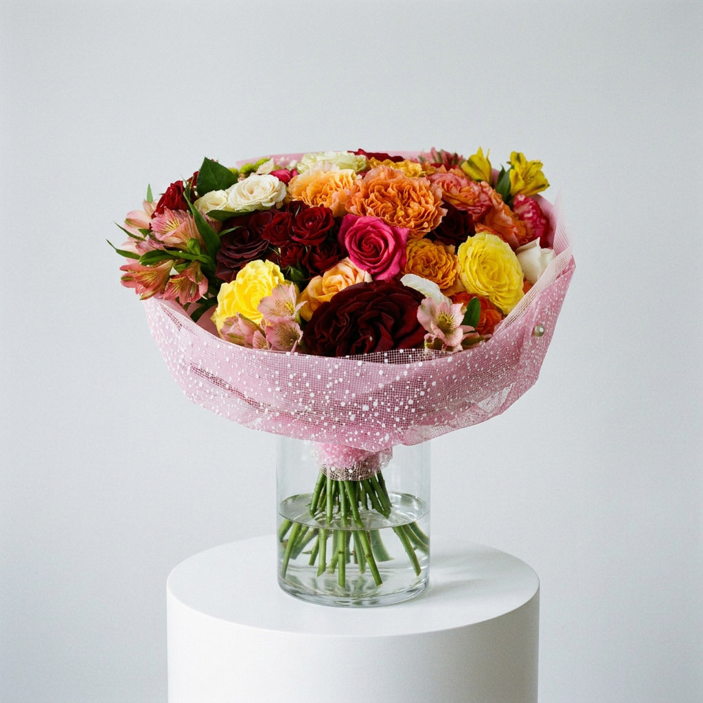 Vibrant Garden Rose Bouquet