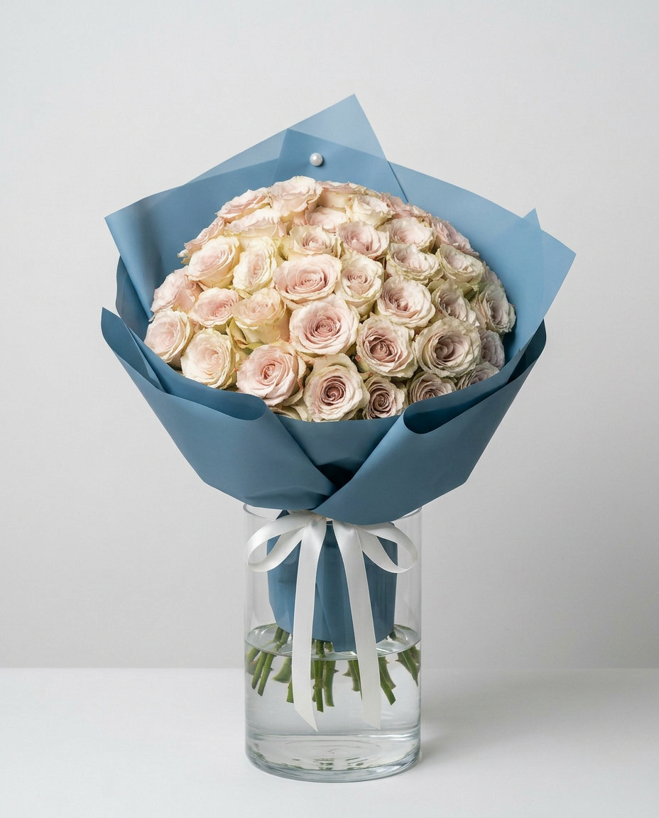 Blush Ivory Rose Bouquet