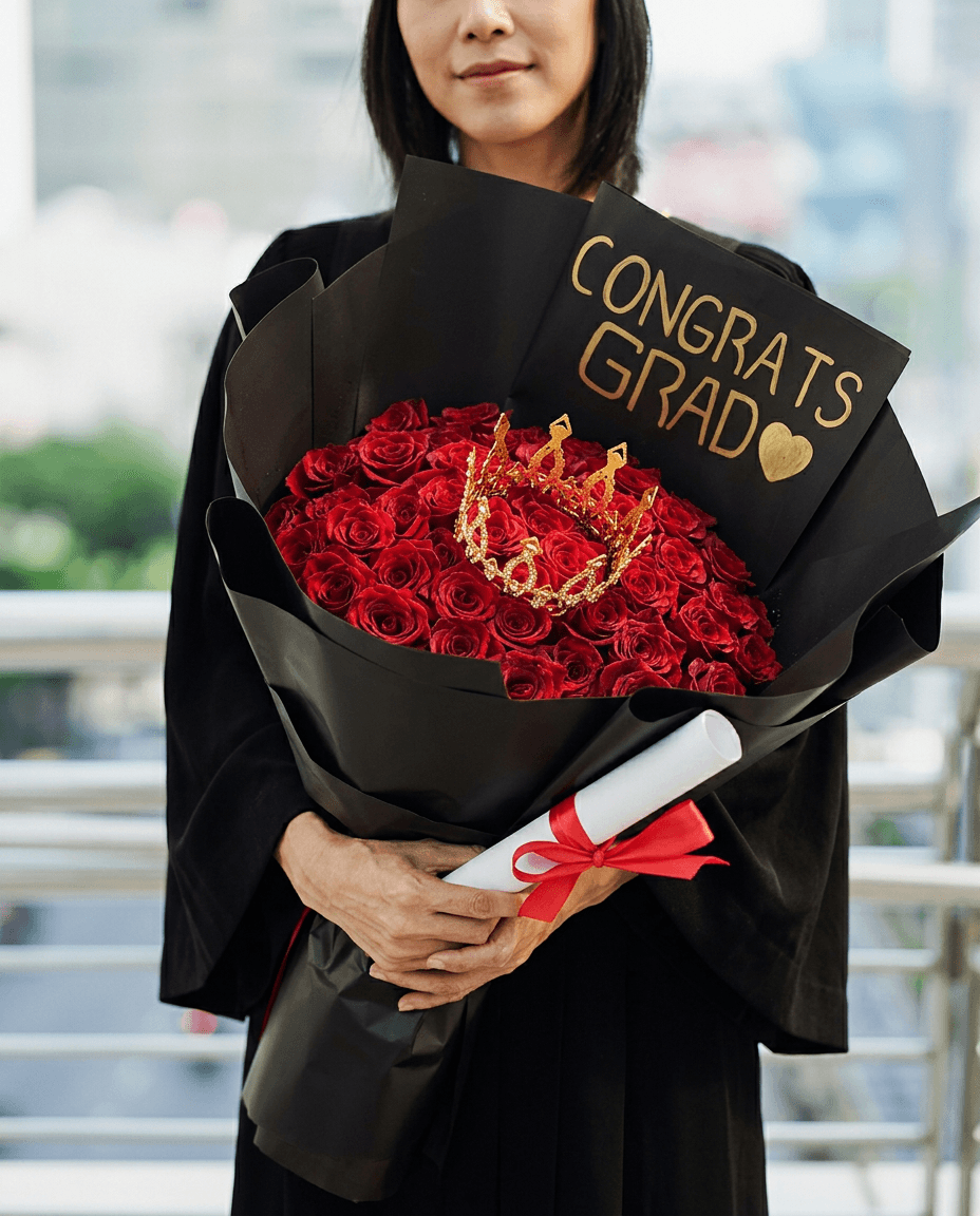 Queen of the Day Graduation Rose Bouquet