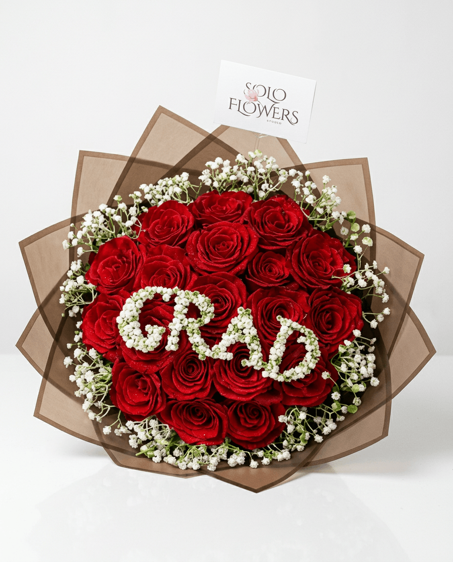Personalized Red Rose Bouquet