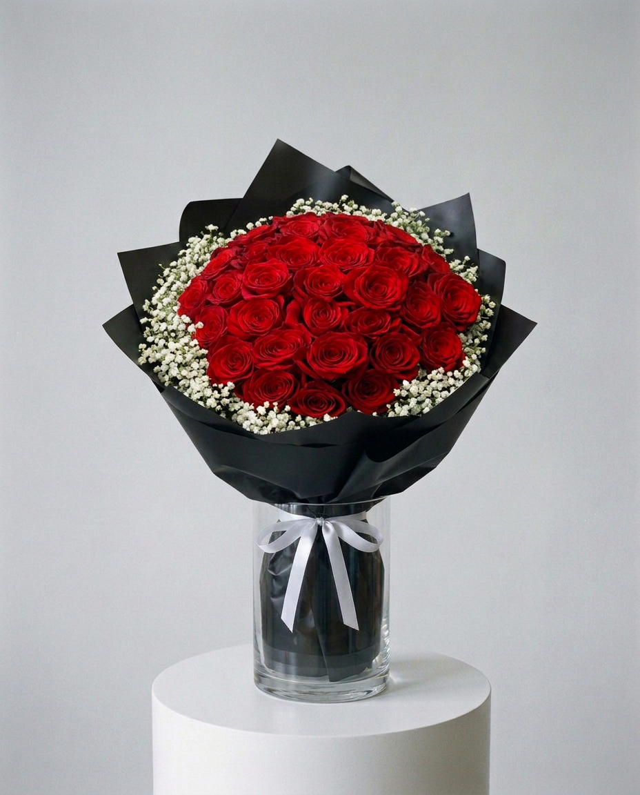 Midnight Red Rose Bouquet