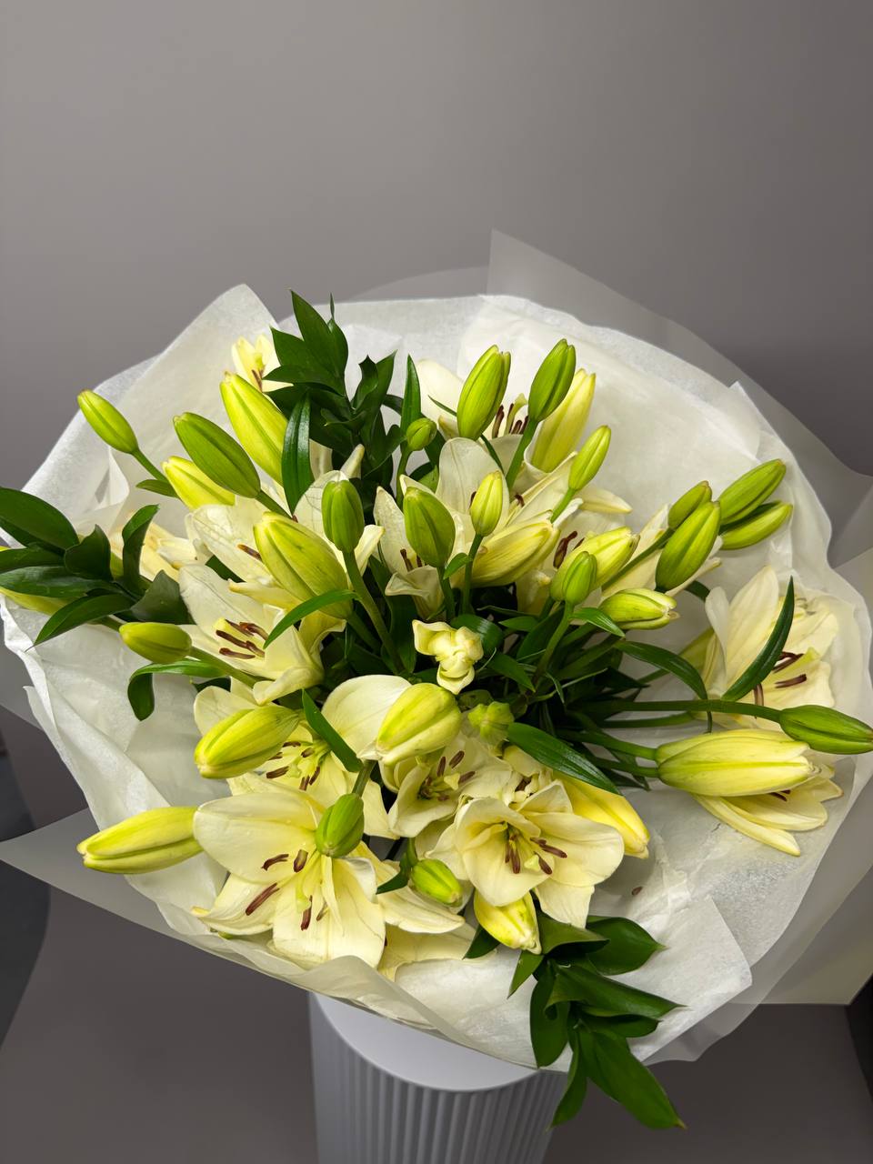 elegance white lily bouquet Golden Lily Bouquet