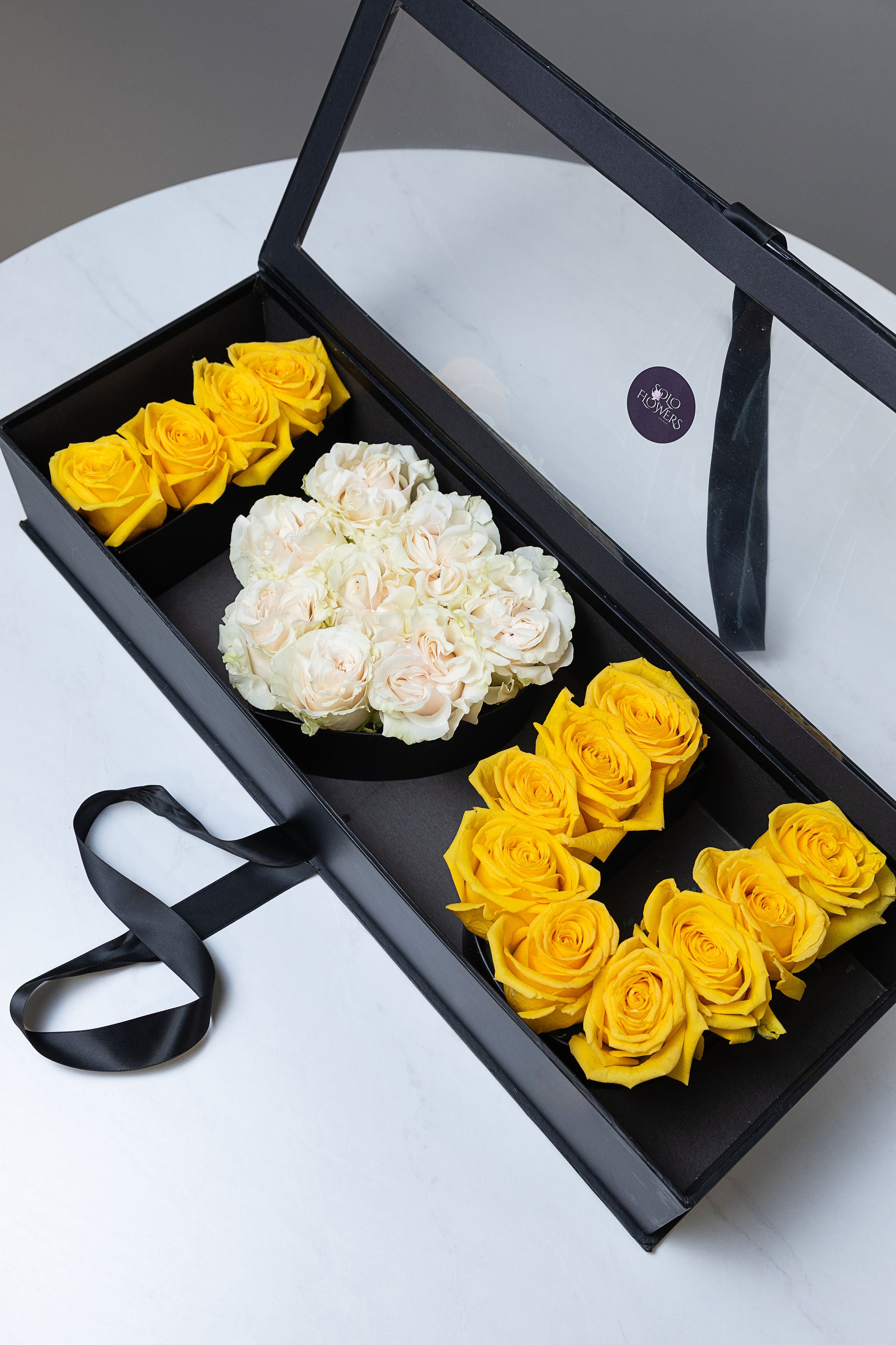 Golden Heart Rose Box