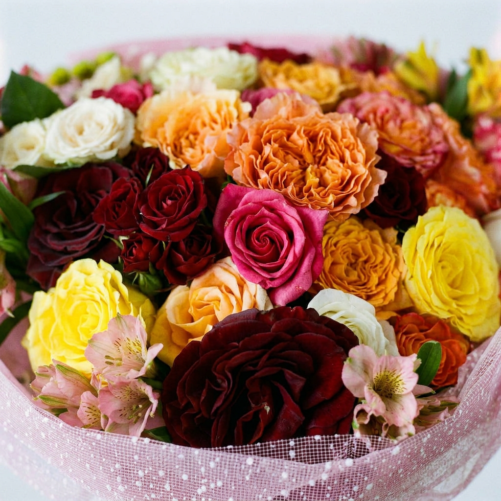 Vibrant Garden Rose Bouquet