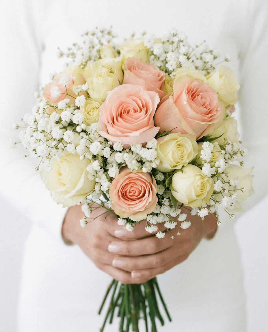 Soft Blush Garden Bridal Bouquet