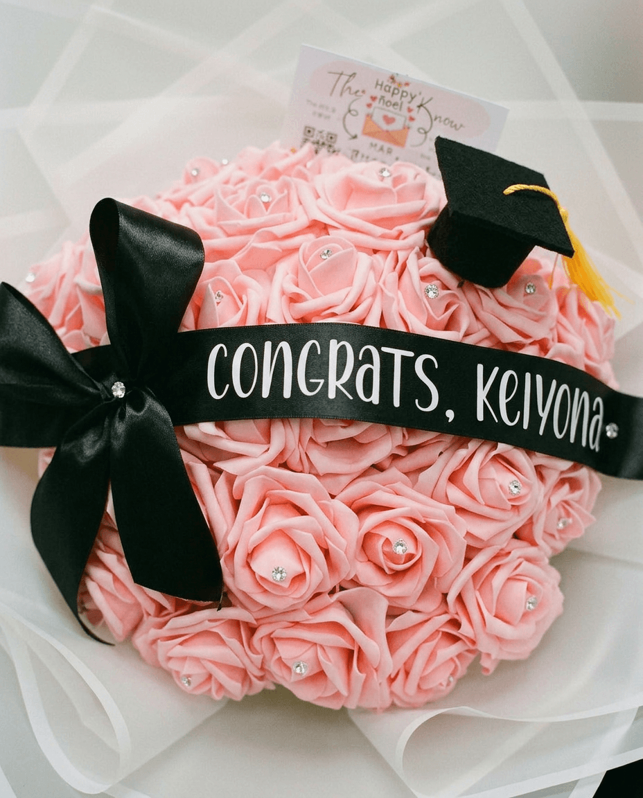 Graduation Pink Rose Bouquet