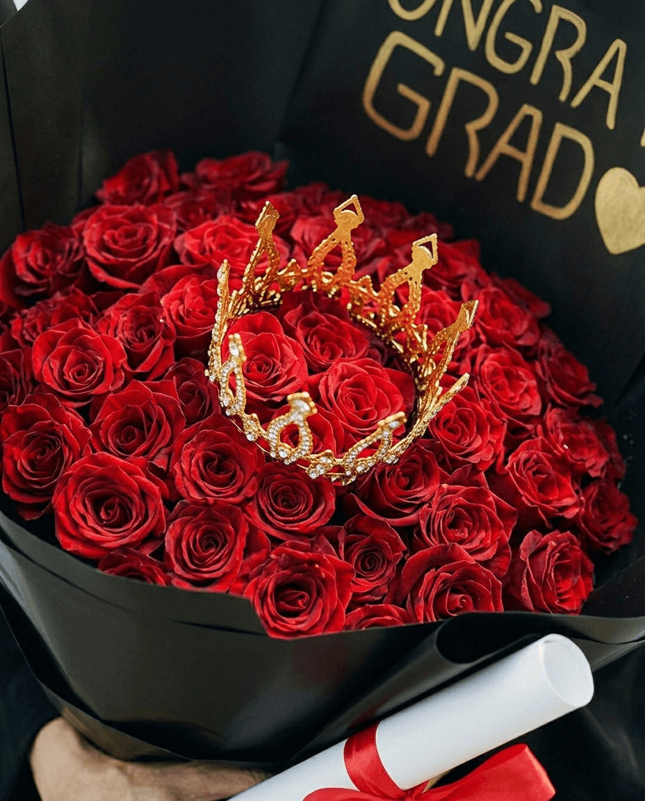Queen of the Day Graduation Rose Bouquet