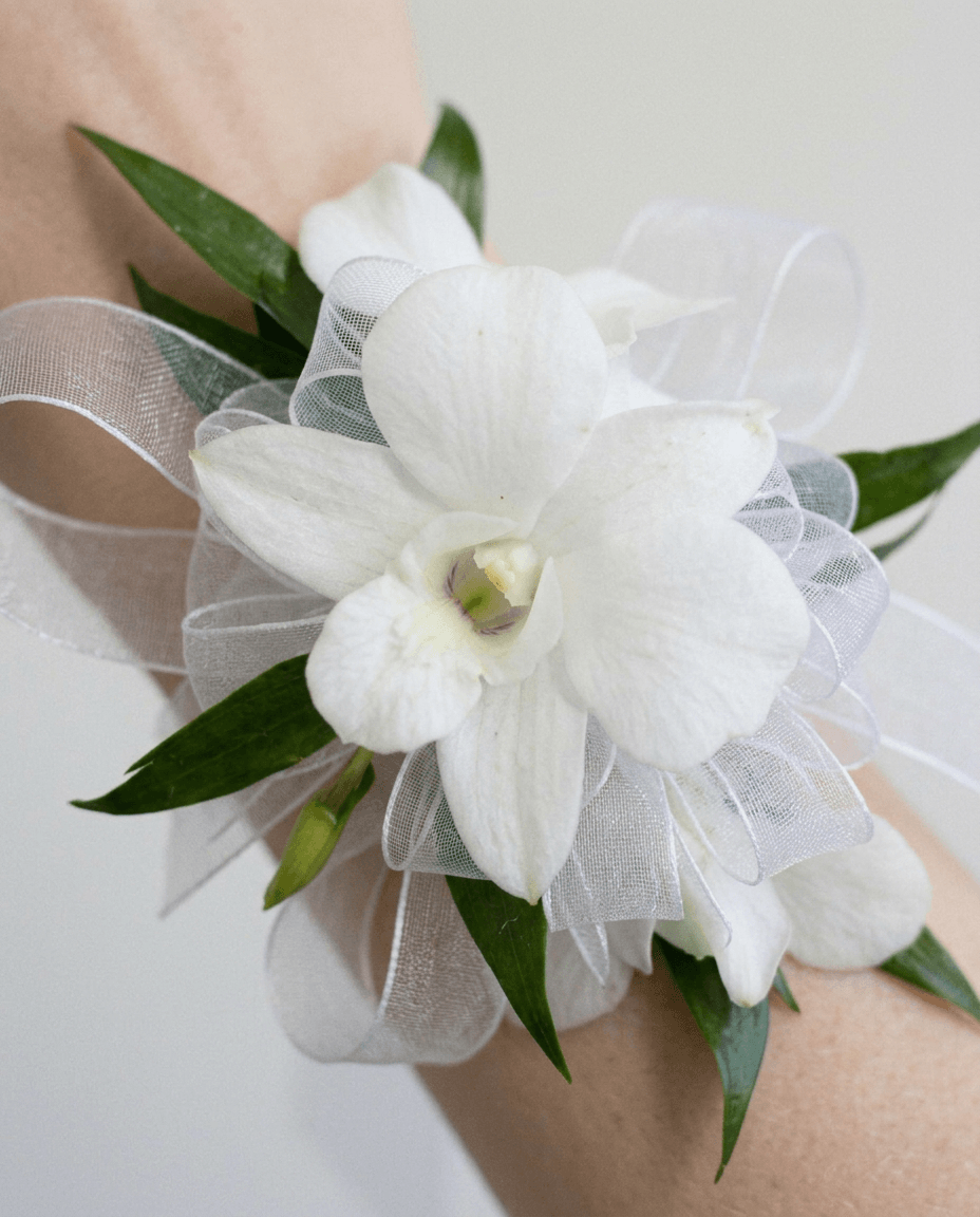White Orchid Elegance Wrist Corsage