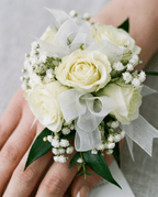 Classic Ivory Rose Wrist Corsage