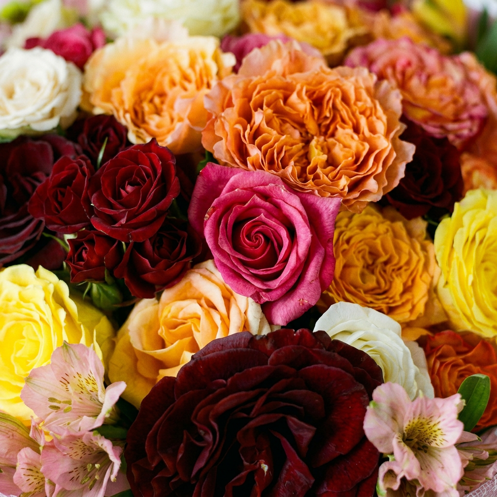 Vibrant Garden Rose Bouquet