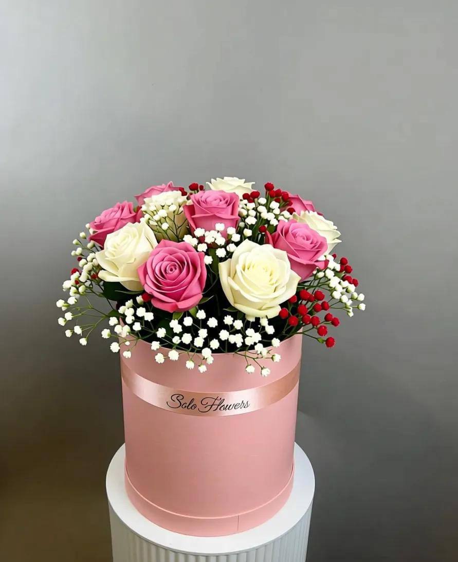 Grand Pink Rose Hat Box